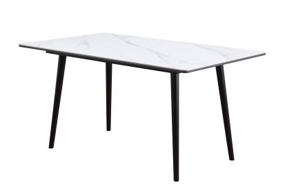 Modern Contemporary Dining Table 1pc White Sintered Stone Table Stylish Dining Furniture