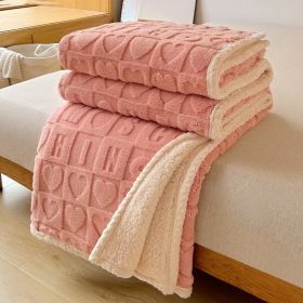 Thickened Flannel Blanket Sofa Nap (Option: Pink-150x200cm)