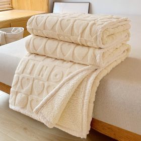 Thickened Flannel Blanket Sofa Nap (Option: White-150x200cm)