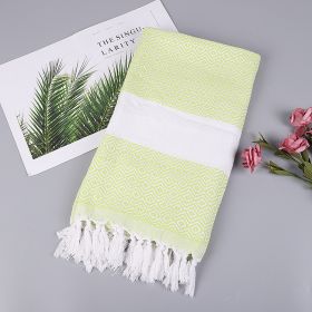 Handmade Tassel Blanket Turkish Beach Towel (Option: 5 11 Lemon Green-90x180)